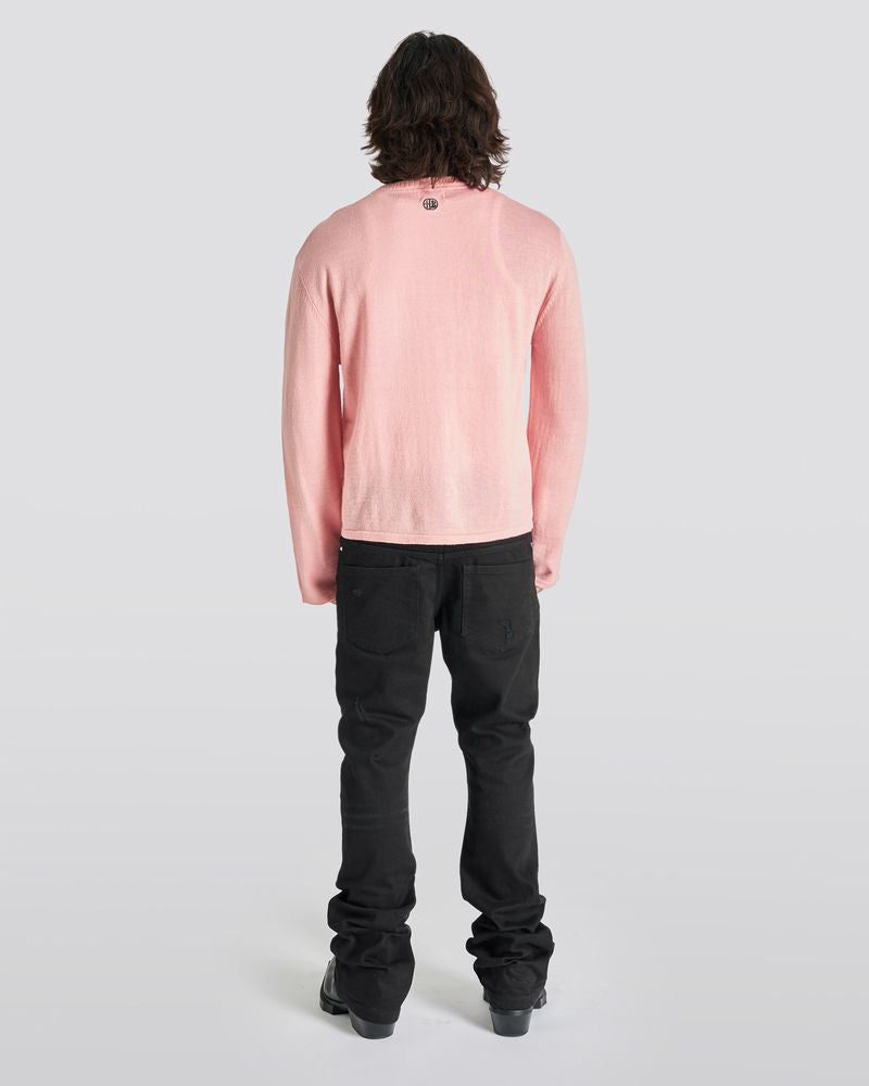 Wool Sweater with Delicate Logo Stitch