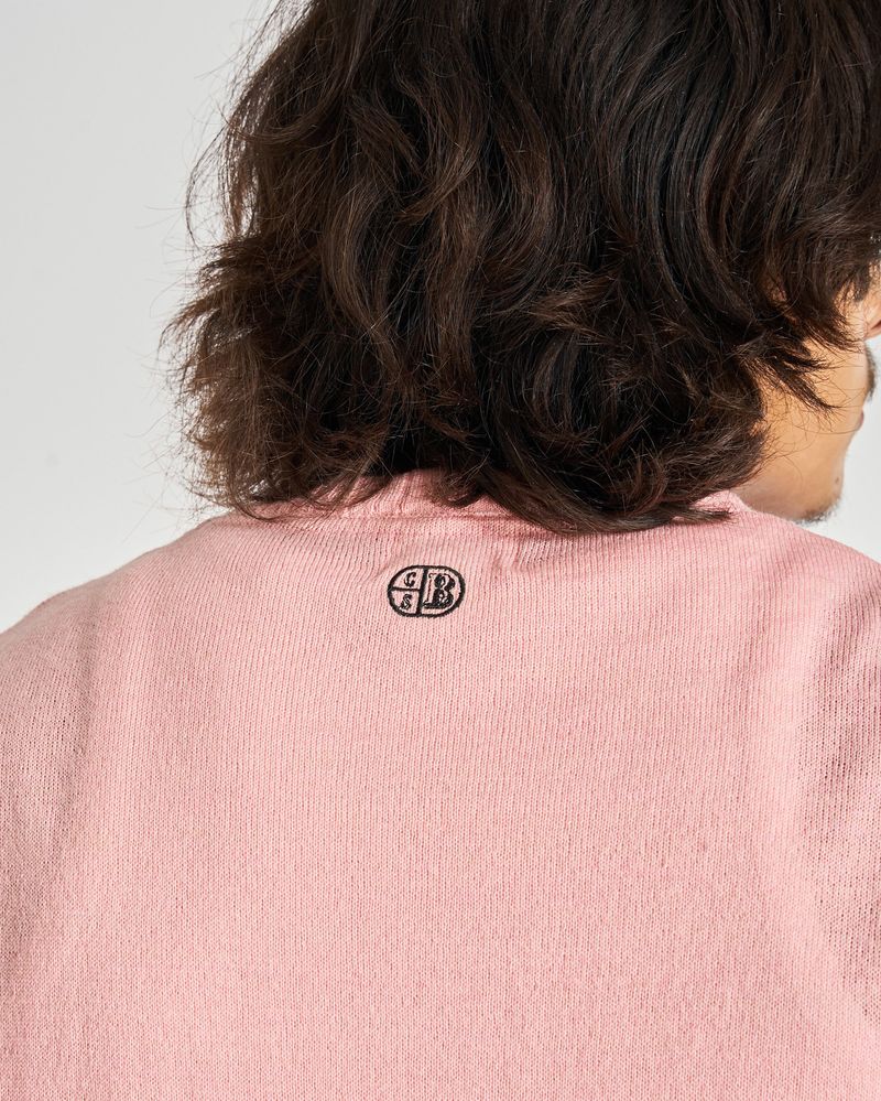 Wool Sweater with Delicate Logo Stitch